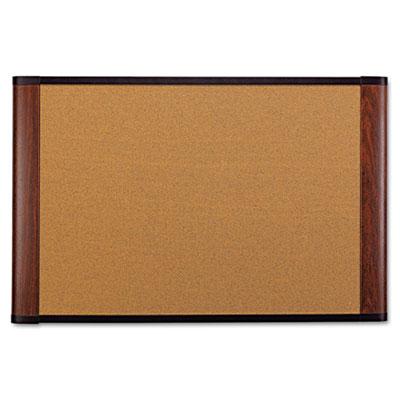 View larger image of Cork Bulletin Board, 72 x 48, Aluminum Frame w/Mahogany Wood Grained Finish