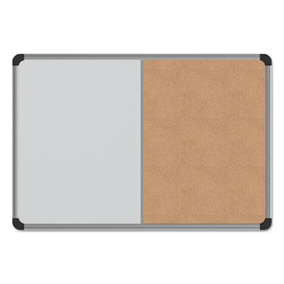 View larger image of Cork/Dry Erase Board, Melamine, 24 x 18, Tan/White Surface, Gray/Black Aluminum/Plastic Frame