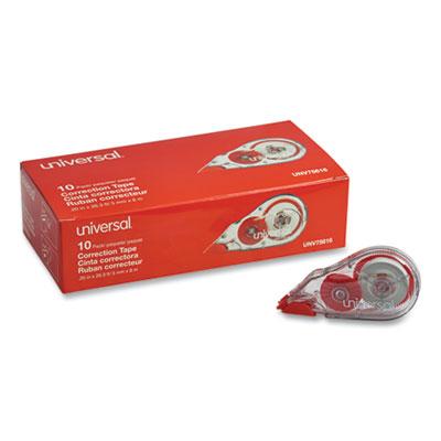 View larger image of Correction Tape Dispenser, Non-Refillable, Transparent Red Applicator, 0.2" x 315", 10/Pack