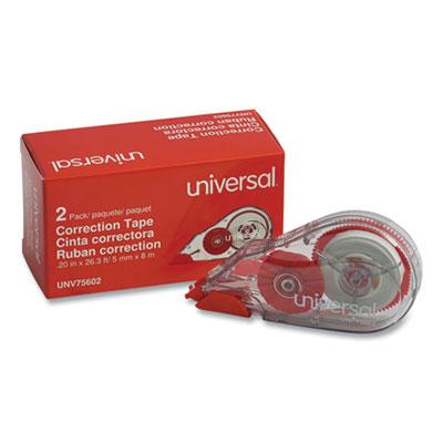 View larger image of Correction Tape Dispenser, Non-Refillable, Transparent Red Applicator, 0.2" x 315", 2/Pack