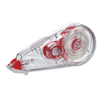 View larger image of Correction Tape, Mini Economy, Non-Refillable, Clear/Red Applicator, 0.25" x 275", 10/Pack