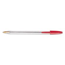 Cristal Xtra Smooth Stick Ballpoint Pen, 1mm, Red Ink, Clear Barrel, Dozen