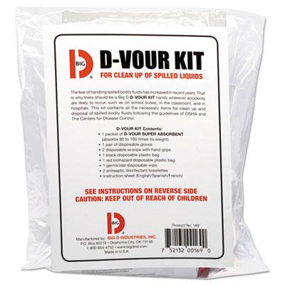 View larger image of D'vour Clean-up Kit, Powder, All Inclusive Kit, 6/Carton