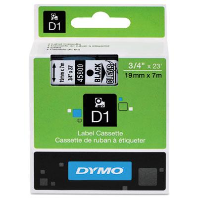 View larger image of D1 High-Performance Polyester Removable Label Tape, 0.75" x 23 ft, Black on Clear