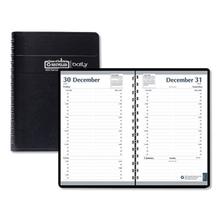 Memo Size Daily Appointment Book with 15-Minute Schedule, 8 x 5, Black Cover, 12-Month (Jan to Dec): 2024