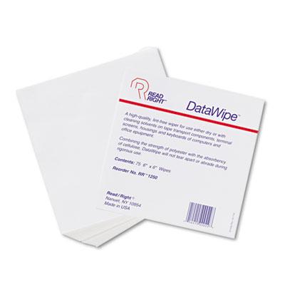 View larger image of DataWipe Office Equipment Cleaner, Cloth, 6 x 6, White, 75/Pack