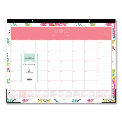 View larger image of Day Designer Peyton Academic Desk Pad, Floral Artwork, 22 x 17, Black Binding, Clear Corners, 12-Month (July-June): 2023-2024