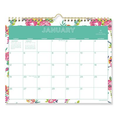 View larger image of Day Designer Peyton Wall Calendar, Peyton Floral Artwork, 11 x 8.75, White/Multicolor Sheets, 12-Month (Jan to Dec): 2024