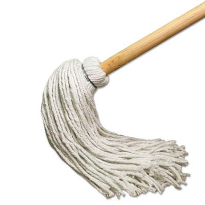 View larger image of Handle/Deck Mops, #24 White Rayon Head, 54" Natural Wood Handle, 6/Pack
