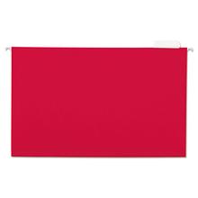 Deluxe Bright Color Hanging File Folders, Legal Size, 1/5-Cut Tabs, Red, 25/Box