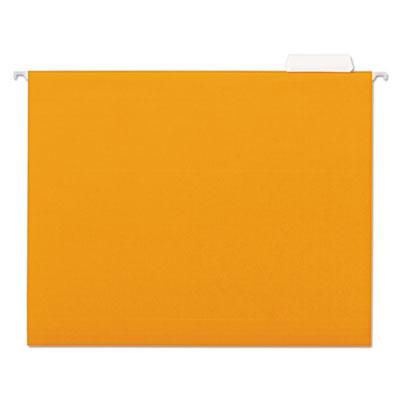 View larger image of Deluxe Bright Color Hanging File Folders, Letter Size, 1/5-Cut Tabs, Orange, 25/Box