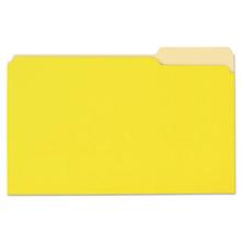 Deluxe Colored Top Tab File Folders, 1/3-Cut Tabs, Legal Size, Yellowith Light Yellow, 100/Box