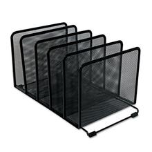 Deluxe Mesh Stacking Sorter, 5 Sections, Letter to Legal Size Files, 14.63" x 8.13" x 7.5", Black