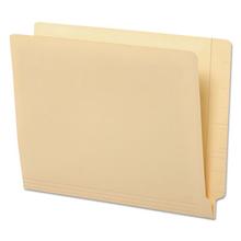 Deluxe Reinforced End Tab Folders, 9" Front, Straight Tab, Letter Size, Manila, 100/Box