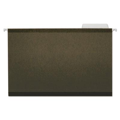 View larger image of Deluxe Reinforced Recycled Hanging File Folders, Legal Size, 1/3-Cut Tabs, Standard Green, 25/Box