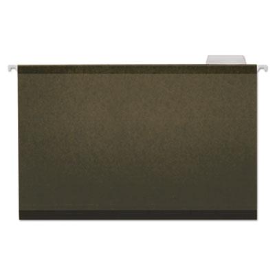 View larger image of Deluxe Reinforced Recycled Hanging File Folders, Legal Size, 1/5-Cut Tabs, Standard Green, 25/Box