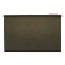 Deluxe Reinforced Recycled Hanging File Folders, Legal Size, 1/5-Cut Tabs, Standard Green, 25/Box