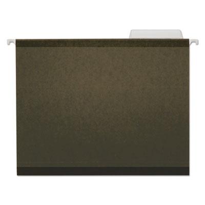 View larger image of Deluxe Reinforced Recycled Hanging File Folders, Letter Size, 1/3-Cut Tabs, Standard Green, 25/Box