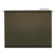 Deluxe Reinforced Recycled Hanging File Folders, Letter Size, 1/5-Cut Tabs, Standard Green, 25/Box