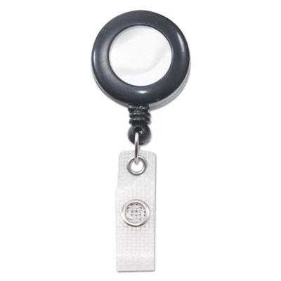 View larger image of Deluxe Retractable ID Reel with Badge Holder, 24" Extension, Black, 12/Box