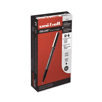 View larger image of Deluxe Roller Ball Pen, Stick, Extra-Fine 0.5 mm, Black Ink, Metallic Gray/Black Barrel, Dozen