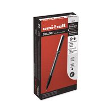 Deluxe Roller Ball Pen, Stick, Extra-Fine 0.5 mm, Black Ink, Metallic Gray/Black Barrel, Dozen