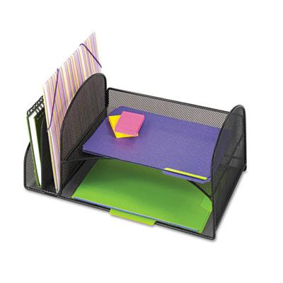 View larger image of Desk Organizer, Two Vertical/Two Horizontal Sections, 17 x 10 3/4 x 7 3/4, Black