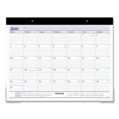 View larger image of Desk Pad, 21.75 x 17, White Sheets, Black Binding, Clear Corners, 12-Month (Jan to Dec): 2024