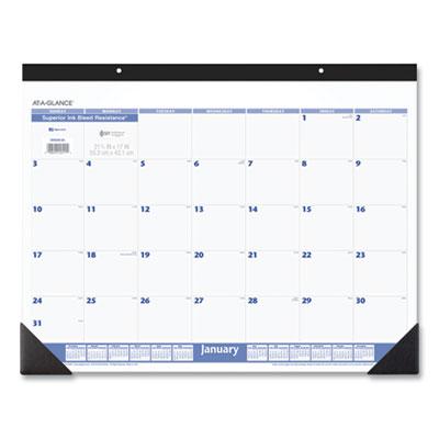 View larger image of Desk Pad, 22 x 17, White Sheets, Black Binding, Black Corners, 12-Month (Jan to Dec): 2024