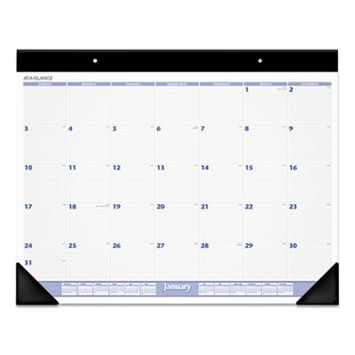 View larger image of Desk Pad, 24 x 19, White Sheets, Black Binding, Black Corners, 12-Month (Jan to Dec): 2024