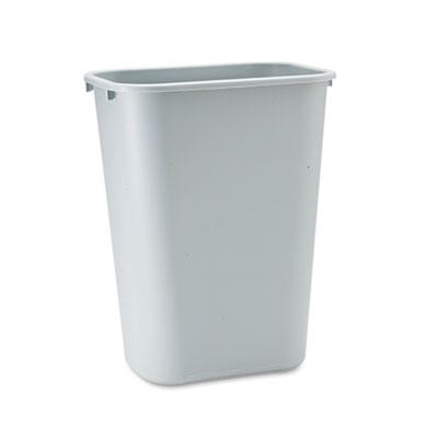View larger image of Deskside Plastic Wastebasket, 10.25 gal, Plastic, Gray
