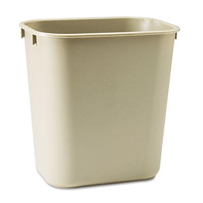 View larger image of Deskside Plastic Wastebasket, 3.5 gal, Plastic, Beige
