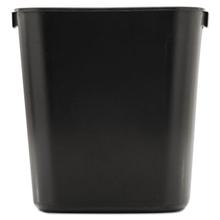Deskside Plastic Wastebasket, 3.5 gal, Plastic, Black