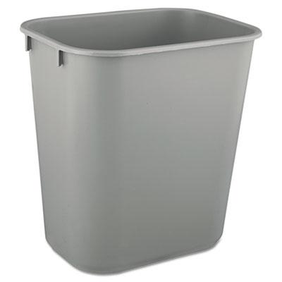 View larger image of Deskside Plastic Wastebasket, 3.5 gal, Plastic, Gray