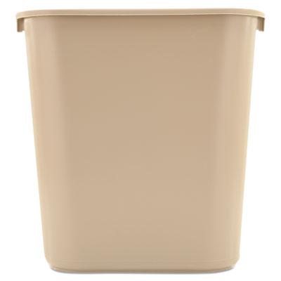 View larger image of Deskside Plastic Wastebasket, 7 gal, Plastic, Beige