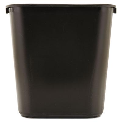 View larger image of Deskside Plastic Wastebasket, 7 gal, Plastic, Black