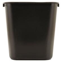 Deskside Plastic Wastebasket, 7 gal, Plastic, Black
