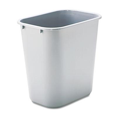 View larger image of Deskside Plastic Wastebasket, 7 gal, Plastic, Gray