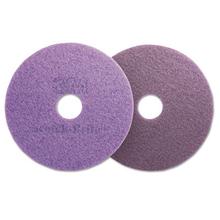 Diamond Floor Pads, Burnish/Buff, 20" Diameter, Purple, 5/Carton