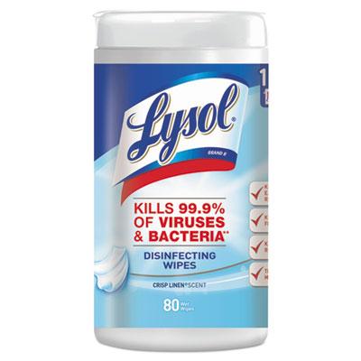 View larger image of Disinfecting Wipes, 1-Ply, 7 x 7.25, Crisp Linen, White, 80 Wipes/Canister