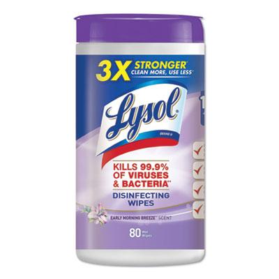 View larger image of Disinfecting Wipes, 1-Ply, 7 x 7.25, Early Morning Breeze, White, 80 Wipes/Canister, 6 Canisters/Carton