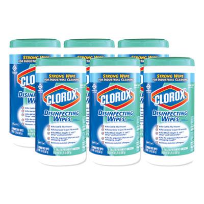 View larger image of Disinfecting Wipes, 1-Ply, Fresh Scent, 7 x 8, White, 75/Canister, 6 Canisters/Carton