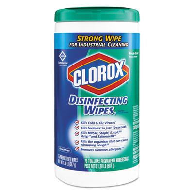 View larger image of Disinfecting Wipes, 1-Ply, 7 x 8, Fresh Scent, White, 75/Canister