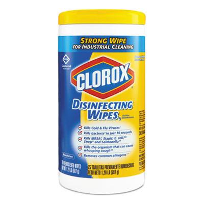 View larger image of Disinfecting Wipes, 1-Ply, 7 x 8, Lemon Fresh, White, 75/Canister