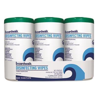View larger image of Disinfecting Wipes, 8 x 7, Fresh Scent, 75/Canister, 12 Canisters/Carton