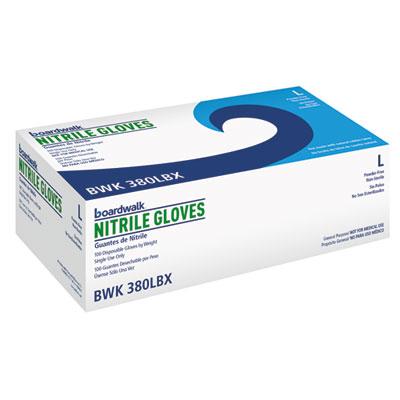 View larger image of Disposable General-Purpose Nitrile Gloves, Large, Blue, 4 mil, 100/Box