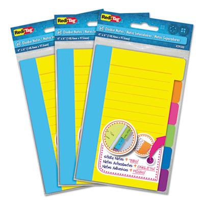 View larger image of Divider Sticky Notes with Tabs, Assorted Colors, 60 Sheets/Set, 3 Sets/Box