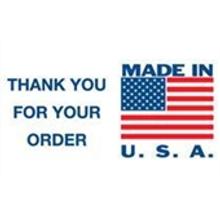 #DL1630 3 x 5" Made In USA Thank You for Your Order Label