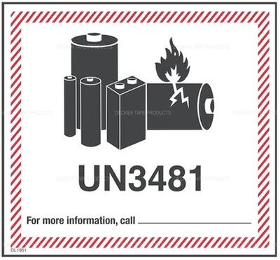 View larger image of #DL1951 Lithium Battery UN3481 4-5/8" x 5"