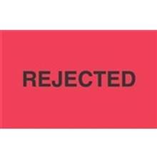 #DL3481 3 x 5" "Rejected" Label